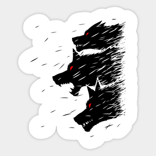 Three Wolves attack Sticker